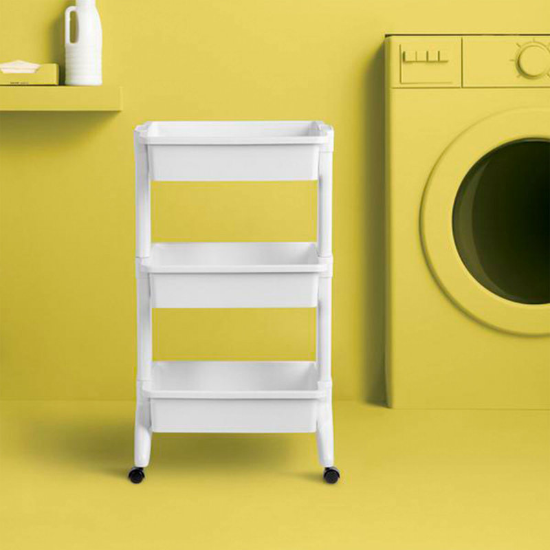 White 3-Tier Utility Rolling Storage Cart Set