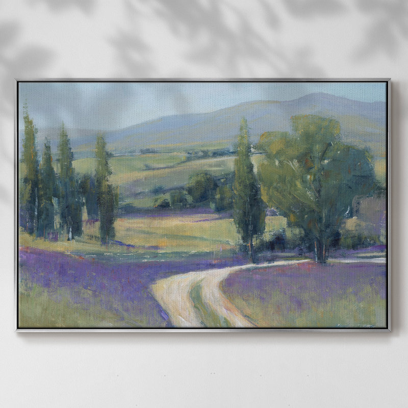 Lavande Meadow II, Flotteur argenté encadré sur toile, H 17 po x l 25 po x P 2 po