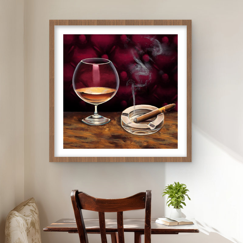 Reproduction d'alcool et de cigares «Nature morte» | Cadre encadré