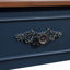 Console rétro en bois courbé, canapé demi-lune circulaire de 52 pouces avec tablette ouverte et 2 tiroirs, table d'entrée en bois massif pour le salon, couloir, bleu marine et plateau brun -305669097