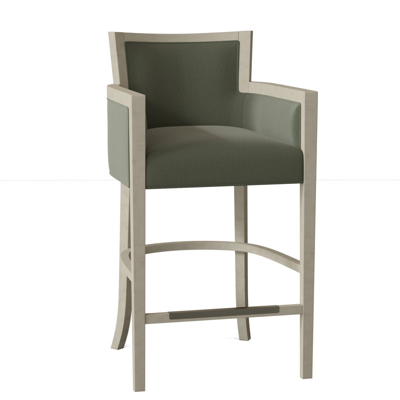 Albany Upholstered Stool with Solid Wood Frame, 9953 Mink 100% Polyester, Tobacco, Counter Stool (26" Seat Height)