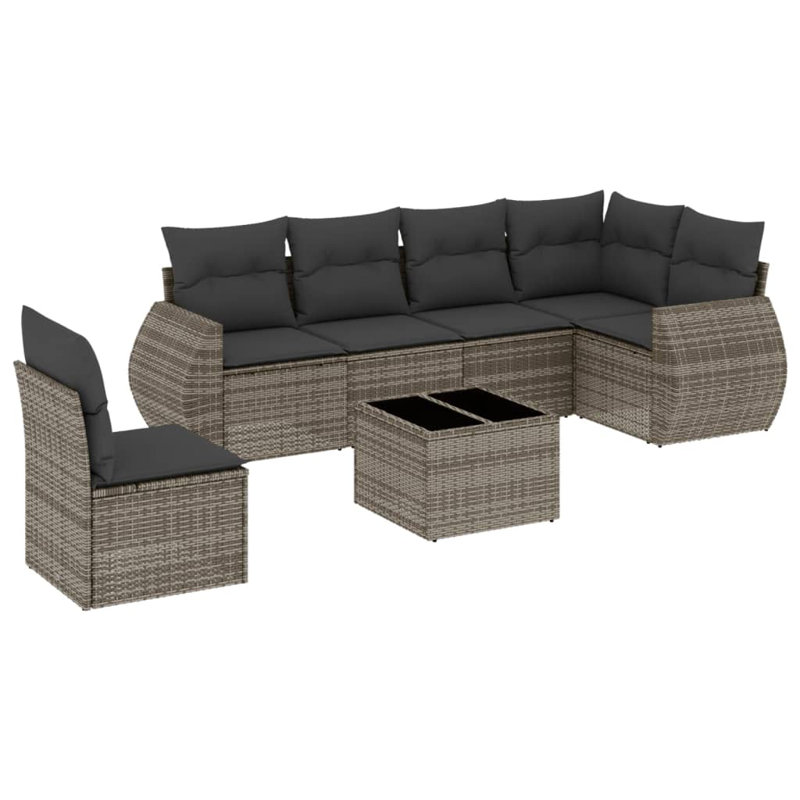 Ensemble de canapé de jardin modulaire en rotin PE 7 pièces Vidaxl