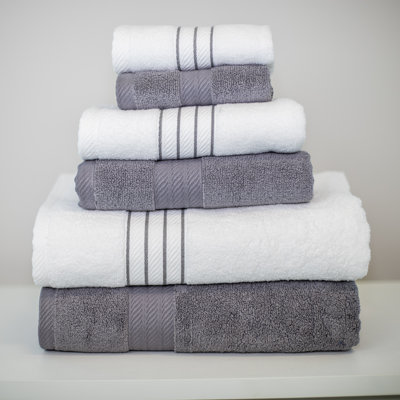 Ensemble de serviettes 6 pièces 100 % coton 