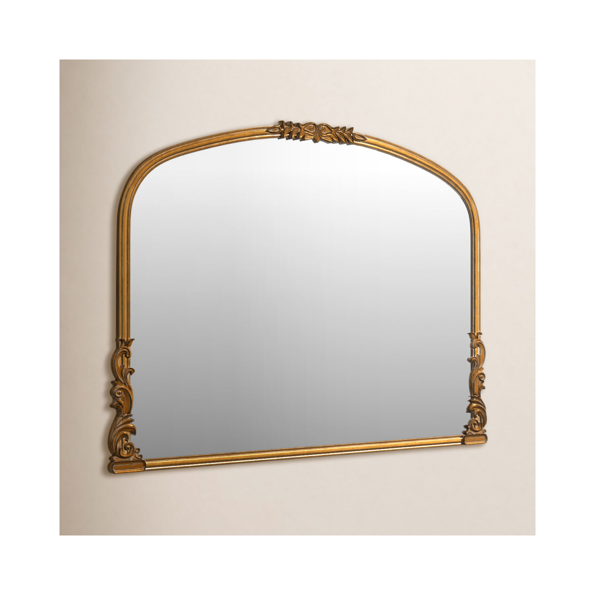 Keith Engineered Wood Wall Mirror, 28" H x 38" W, Antique Gold, Horizontal
