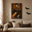 «Stone Bridge Over Stream In Moonlit Autumn Forest», art mural sur toile-1388963285