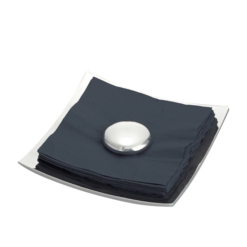 Nambe Silver Alloy Pebble Stone Napkin Holder