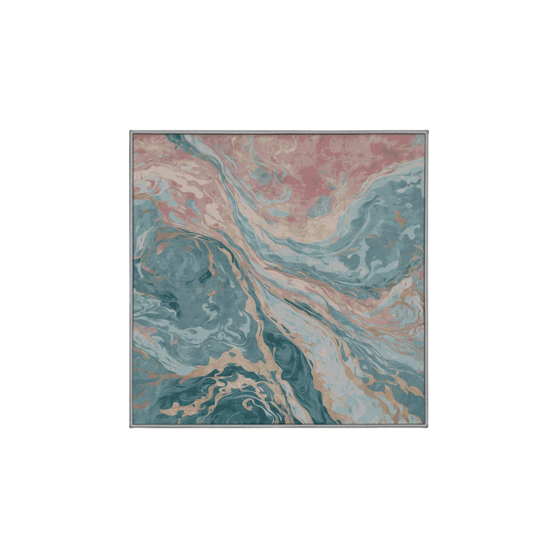 Tapis gris soyeux et moelleux, Carré 7 pi
