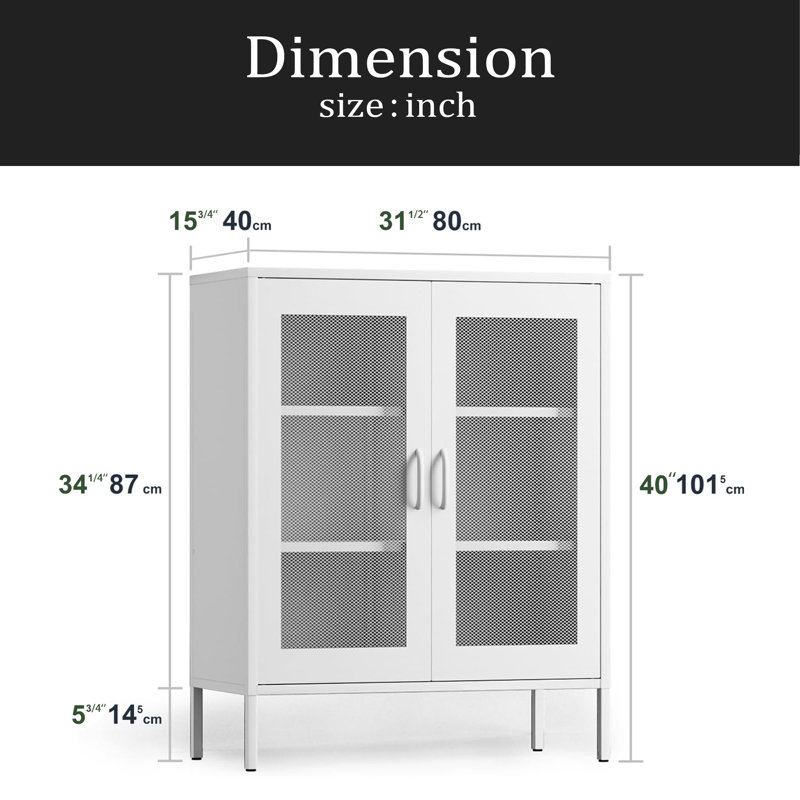 Armoire de rangement en métal avec portes en filet, armoire de présentation en acier avec tablettes réglables, casier de rangement de bureau en métal pour bureau à domicile, garage