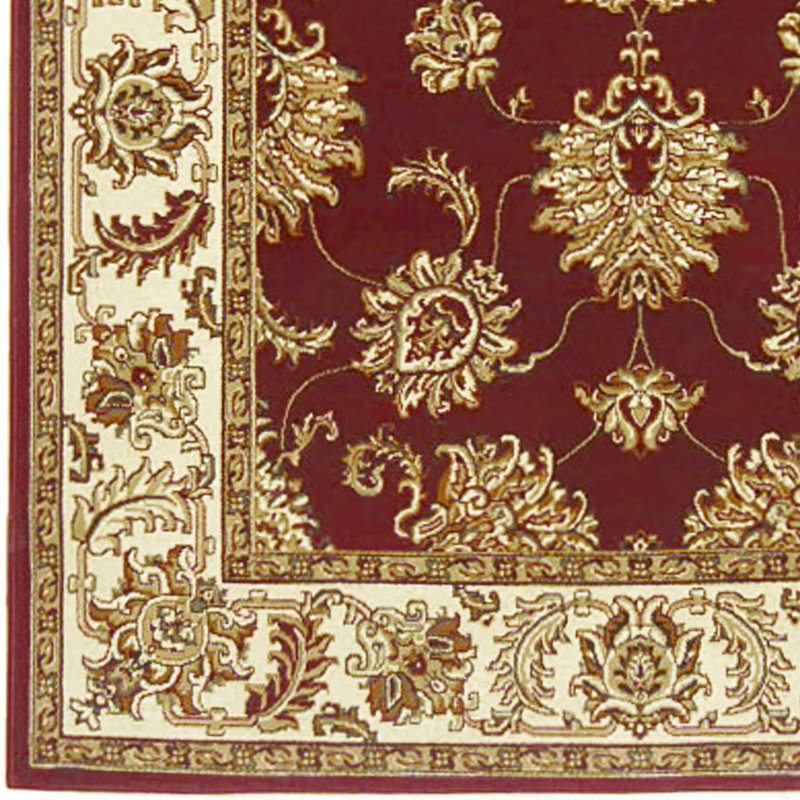 Tapis traditionnel rouge d'intérieur bourgogne, Tapis de couloir 2 pi 2 po x 8 pi