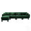 Canapé modulaire en L convertible en forme de L à 4 places avec accoudoirs en forme de coquillage et repose-pieds cylindrique amovible-161482366-161482360-161482364