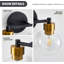 Luminaire de meuble-lavabo avec abat-jour en verre transparent, applique murale de salle de bain 2 lumières pour miroir, cuisine et escalier, design industriel moderne, base à douille E26-1494692875