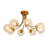 Mid-century 8-light Water Patternede Glass Semi-flush Mount-1681351496