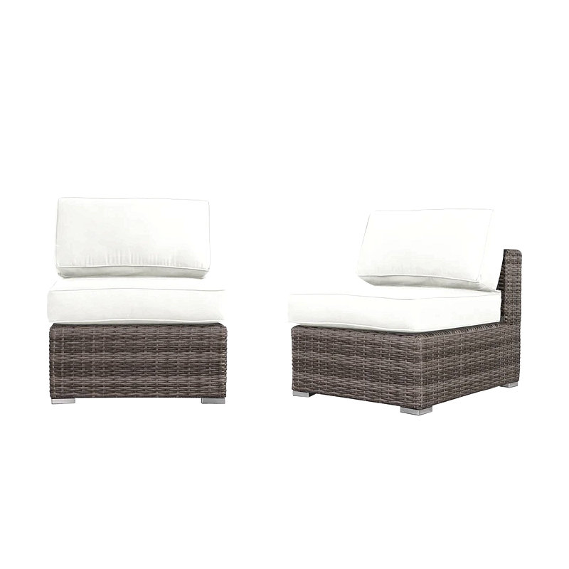 Chaise de patio entièrement assemblée avec coussins, Brun