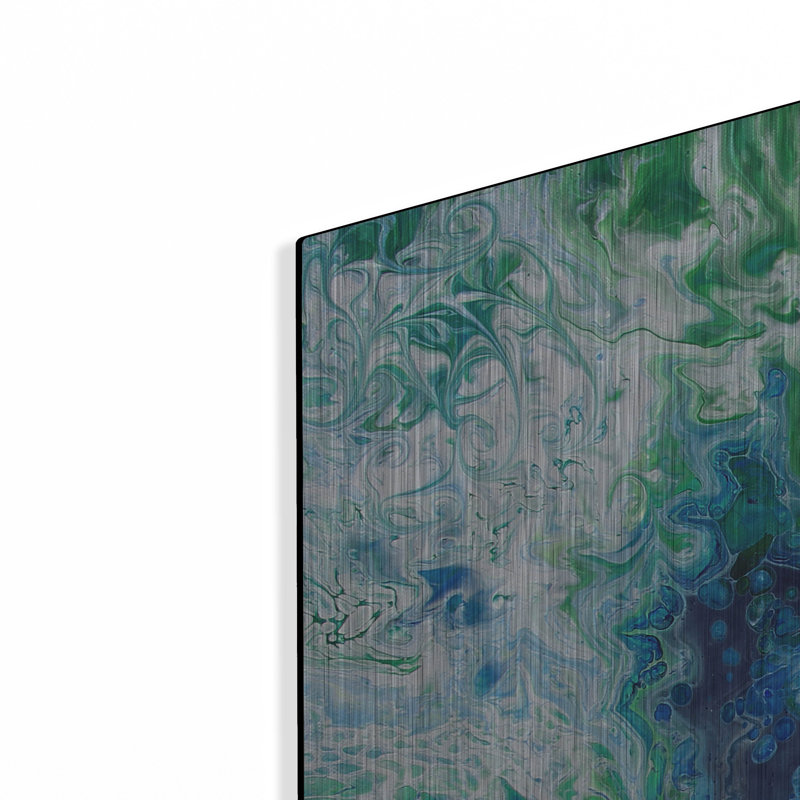  «Blue Lagoon Abstract 1» par Jean Plout, art mural en métal, 36 po x 36 po, 36 po x 36 po