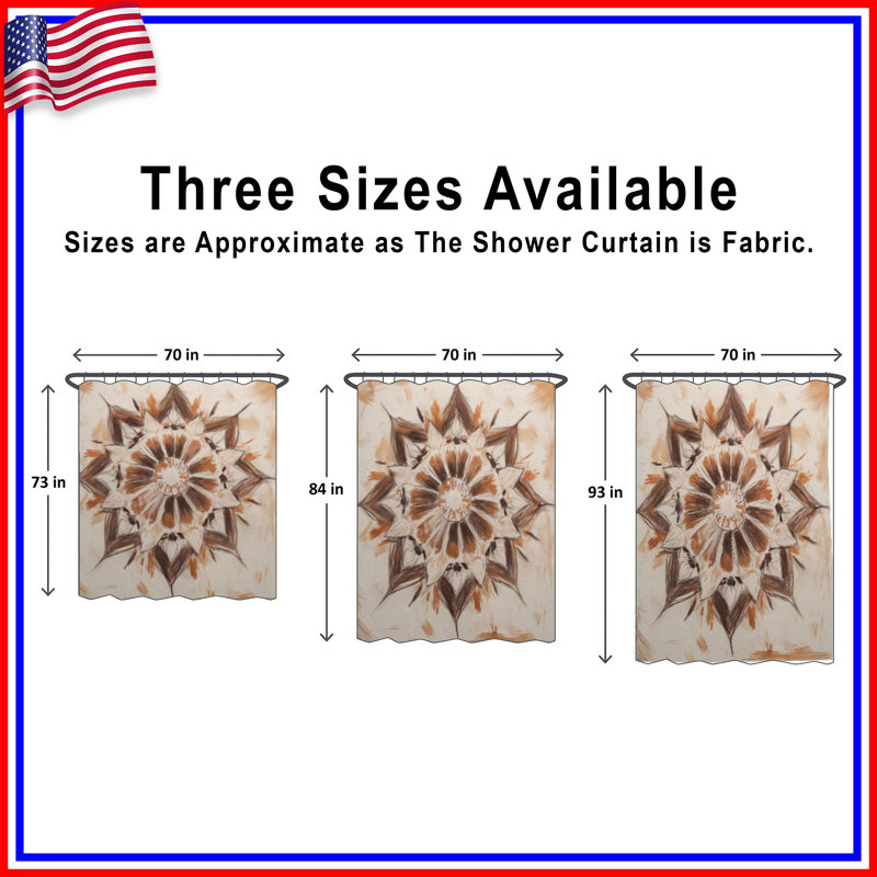 Rideaux de douche texturés Mandala, 70in W x 84in H