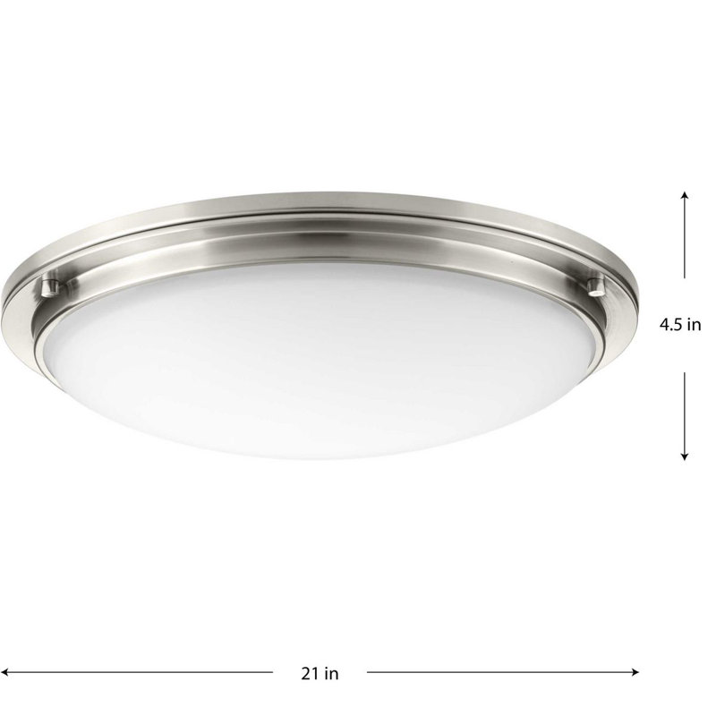 Vanderhoff Glass LED Flush Mount, 4.50" H x 21" W x 4.50" D, Brushed Nickel