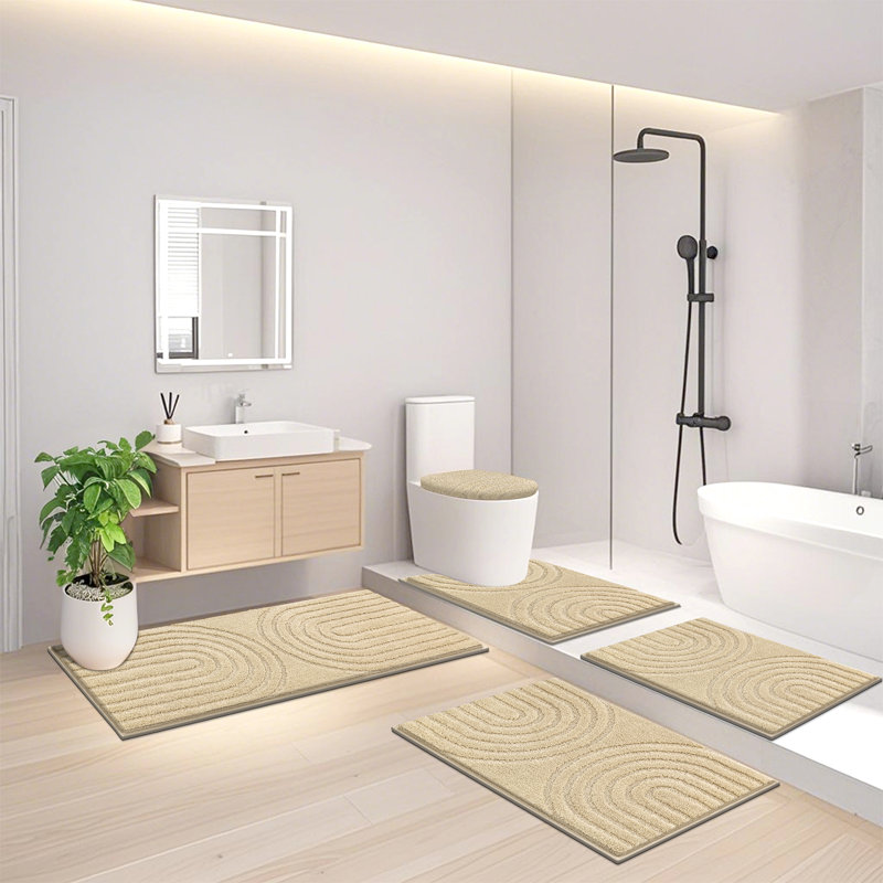 Tapis de bain absorbant (ensemble de 5), Beige