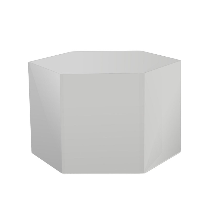 Table de bout modulaire Madylynn 15 po, petite, brillante, gris clair