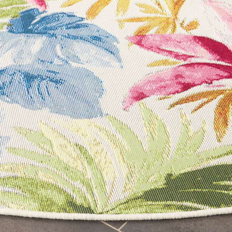Tapis d'intérieur / extérieur Alyena Performance Performance, Rond 6 pi 7 po