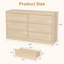Commode moderne en bois à 6 tiroirs pour le rangement de la chambre à coucher, jaune