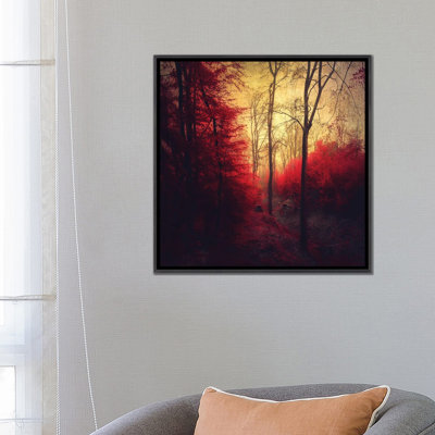 Ruby Red Forest - Wall Art Print - Framed Canvas