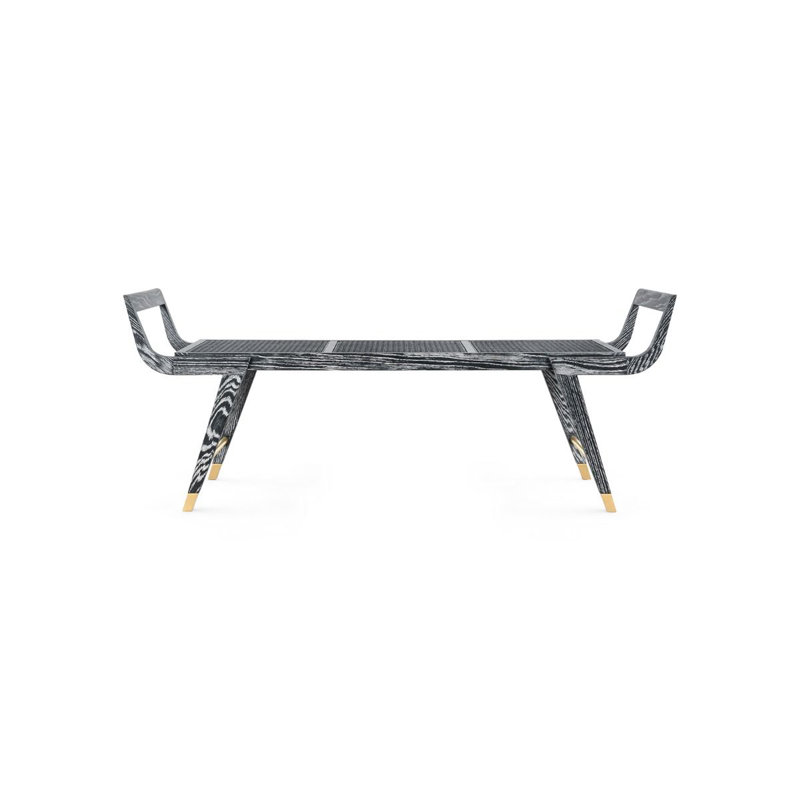 Delon Solid Wood Bench, Carbon Black