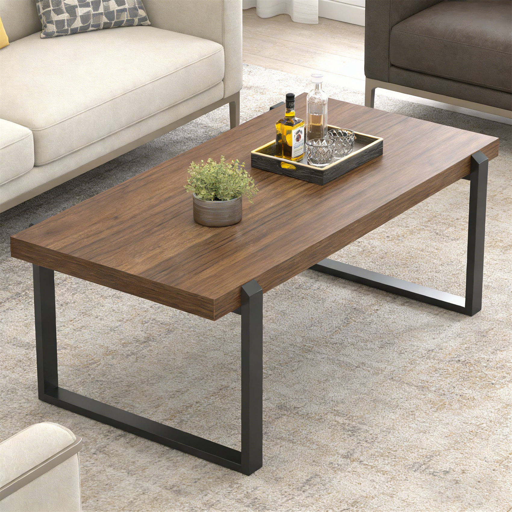Image showcasing Latitude Run® Coffee Table, Modern Farmhouse Coffee Table: Your Living ...