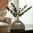 Sculptural Vase With Open Center For Home Decor - Unique Table Vase For  Faux Flowers Styling - Ivory-1282740153