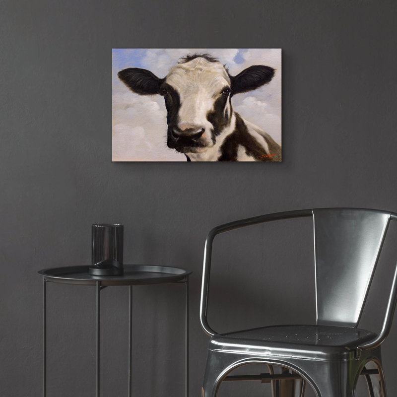«Serious Cow» par John Silver, H 16 po x l 24 po x P 0,2 po