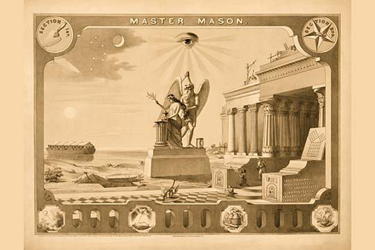 « symbol master mason » par mayer, impression, H 28 po x l 42 po