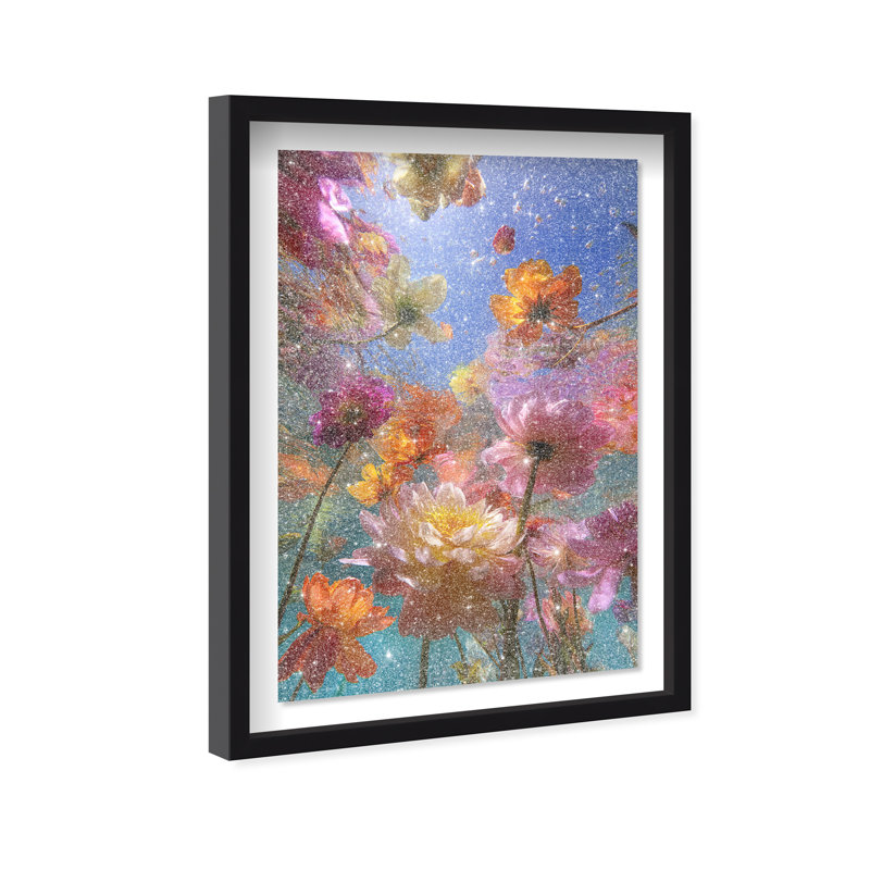 Liquid Bloom II Shadowbox Floral & Botanical Print by Oliver Gal, Black Frame, 10 x 15, 37.5"H x 55.5"W, Black Shadowbox
