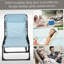 Chaise longue de piscine pliante Outsunny avec dossier inclinable à 4 positions, coussin et filet respirant pour une détente confortable en plein air
