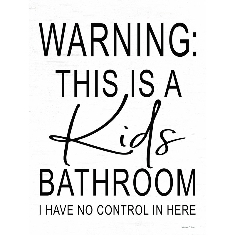 Kid's Bathroom - Art textuel sur toile tendue, H 16 po x l 12 po