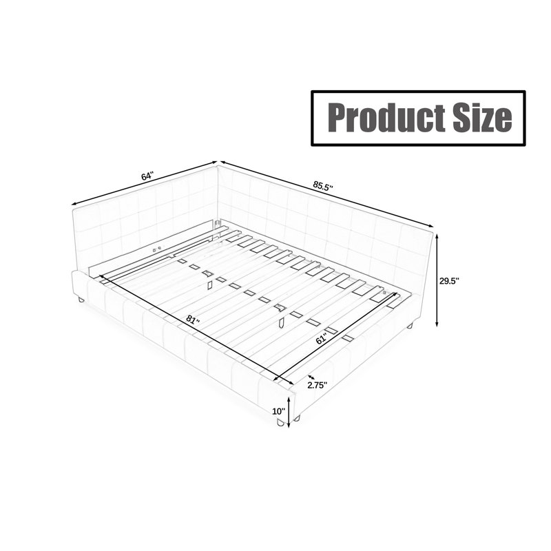 Ilko Queen Size Upholstered Tufted Bed Frame, Black