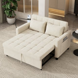57" Convertible Loveseat Sofa, Pull-out Sofa Bed with Reversible Backrest Cushion & USB Ports for Living Room