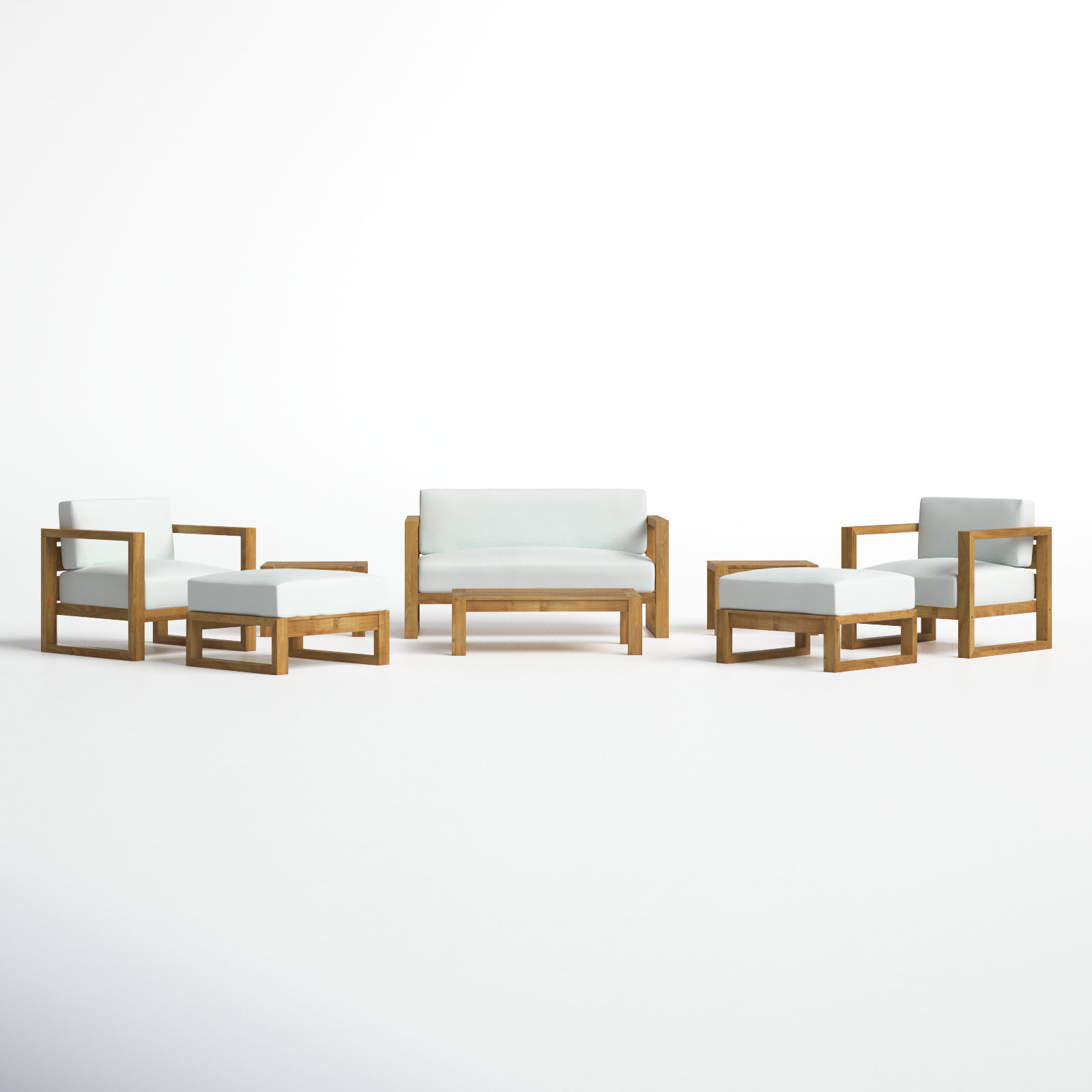 Upland 6-Person Teak Patio Seating Group