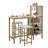 Alaura 3-Piece White/Gold Counter Height Dining Table Set with Storage Shelves, Wine Rack & Upholstered Bar Stools – Small Space Kitchen Table Set, Breakfast Nook Pub Dining Set-1198489548
