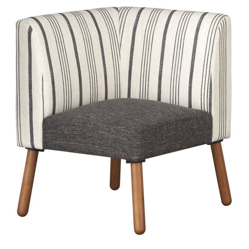 Briette Corner Chair, Black Striped