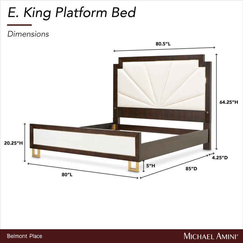 Belmont Place King Upholstered Bed - Cream/Espresso, King