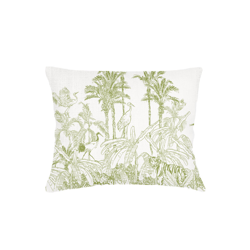 Printed Pillows Linen Pillow Cover & Insert, Black, Rectangle 14" H x 40" W, Down Blend