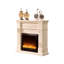 Foyer autoportant en bois massif beige