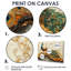 Aquarelle dorée et paysage de paon en bois II - paon, art mural-304610202-304610205-304610206