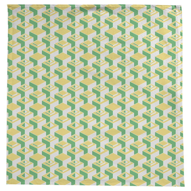 Nappe de gratte-ciels classiques, Vert / jaune / blanc