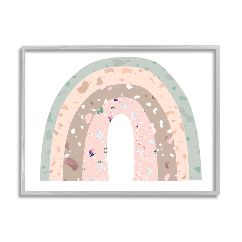 Children's Abstract Neapolitan Arches Art, Farmhouse Grey Framed Giclee, 24'' H x 30'' W x 1.5'' D