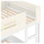 Lit superposé double avec lit gigogne, structure en bois de style automobile beige et blanc