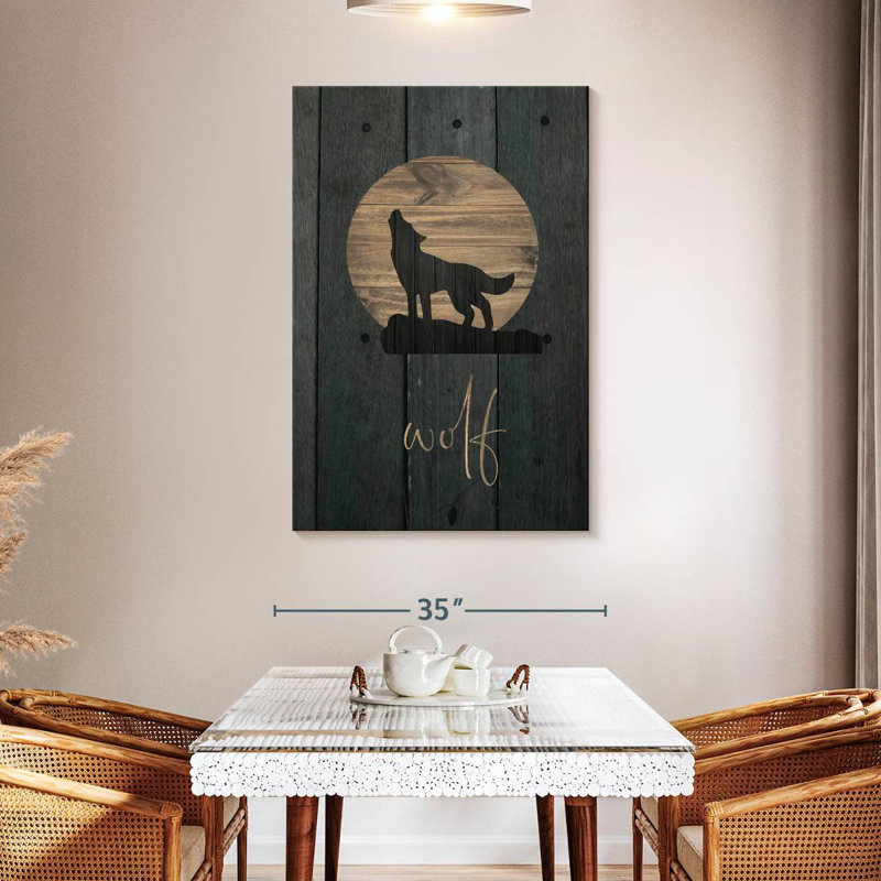 Brampt Wilderness Wood Wolf, 48" H x 32" W