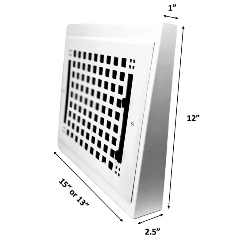 Plinthe de registre Madityn Carter, H 2,5 po x L 14 po x l 10 po, Blanc