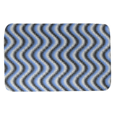 Tapis pour salle de bain à rayures ondulées rectangulaires