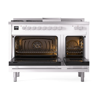 ILVE Professional Plus II 48 in Dual Fuel Range 5 Burner, Griddle, Frenchtop