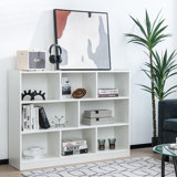 Wood Storage Cube Bookcase 3 Tier 8 Cube Open Shelf Storage Cabinet